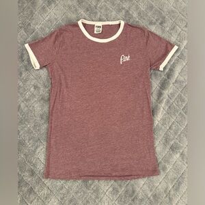 Victoria’s Secret PINK embroidered Classic Mauve Tee | Women’s Small